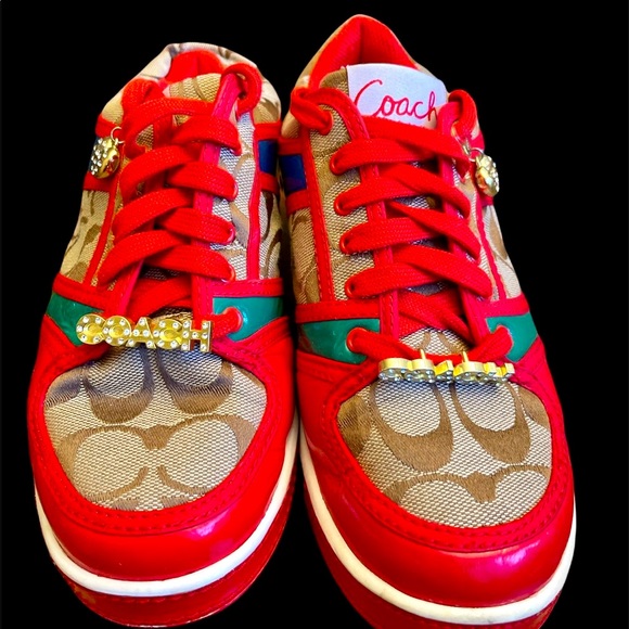 COACH 
RARE Oriana Sneaker/Tennis Shoes with Rhinestones and Charms. - Picture 1 of 6